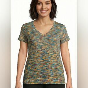 Multicolor V-Neck Women's Top